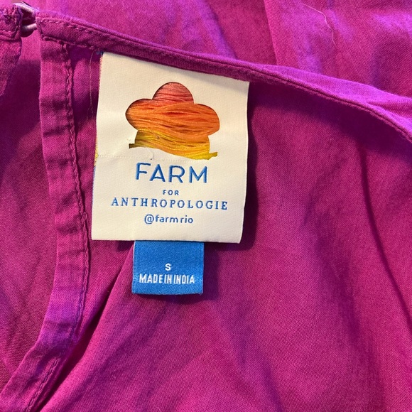 Farm Rio x Anthropologie Women’s Peasant Blouse Top Lace Magenta Pink lace - Picture 8 of 9